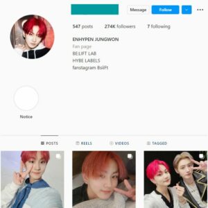270K Jungwon Enhypen Fan Instagram Account for Sale