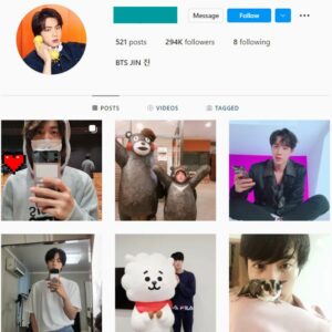 290K BTS Jin Instagram Account for Sale