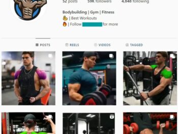 58K Male Fitness Gym Instagram Account for Sale