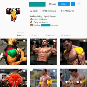 70K Gym Bodybuilding Fitness Instagram Account for Sale