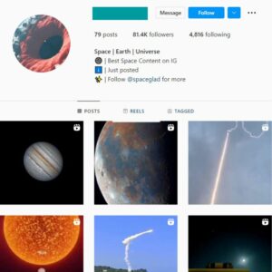 50K Space Earth Universe Instagram Account for Sale