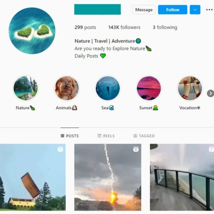 140K Nature Travel Instagram Account for Sale