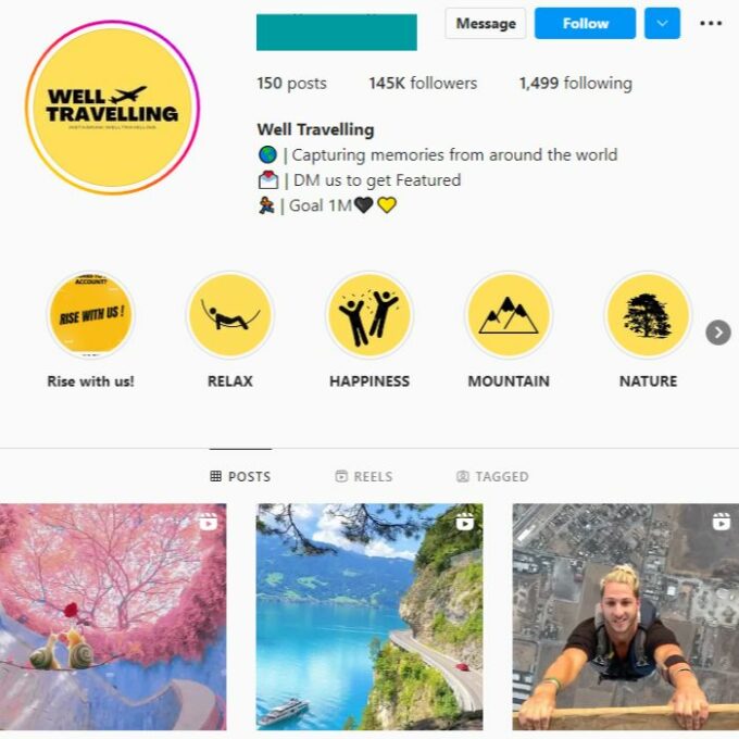 145k TravelNature Instagram Account for sale