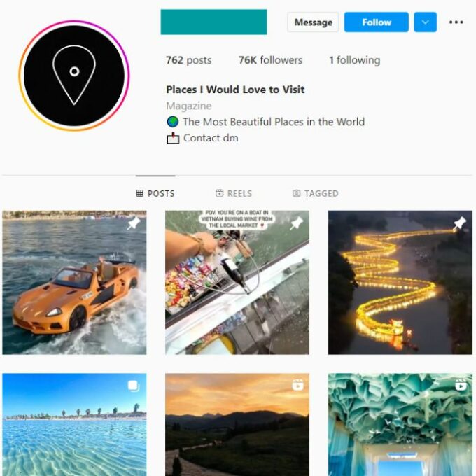 185k Travel Destinations Instagram Account for sale