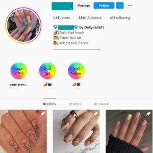 380K Beauty Nails Instagram Account for sale