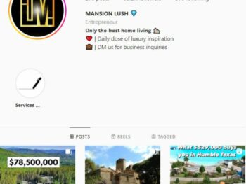 50K Real Estate Mansions Instagram Account for sale