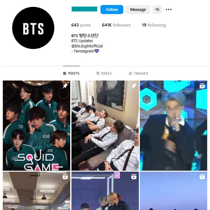 640K BTS Fan Instagram Account for sale