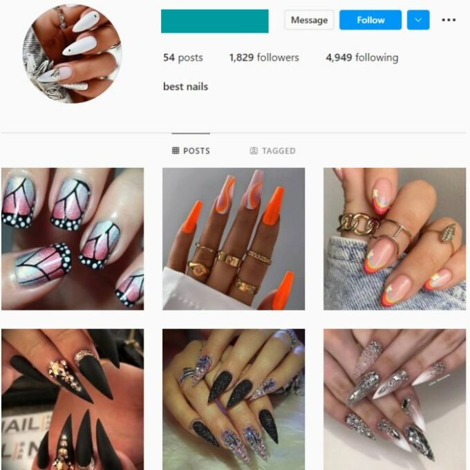 1.8K Nails Makeup Instagram Account for sale