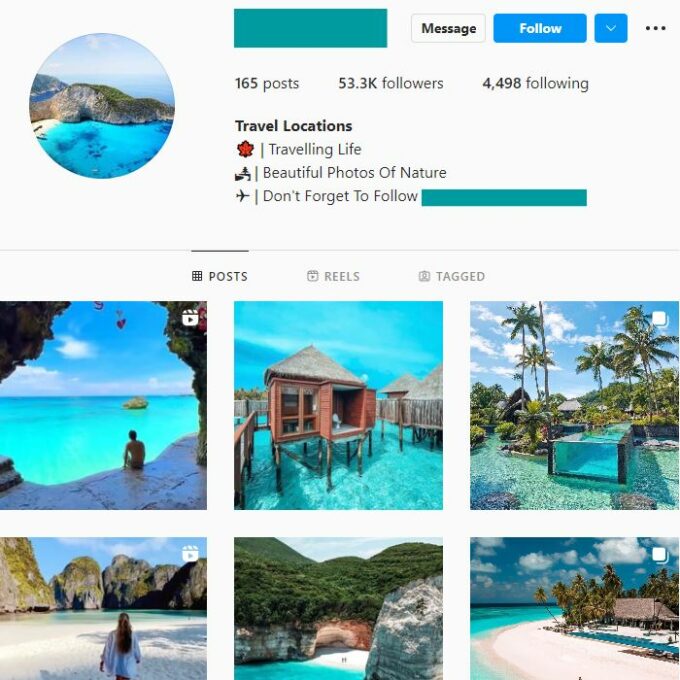 150k Travel Destinations Instagram Account for sale