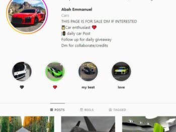 20K Supercars Instagram Account for sale