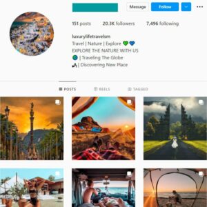 20K Travel Destinations Instagram Account for sale