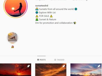 20K Travel Sunsets Instagram Account for sale
