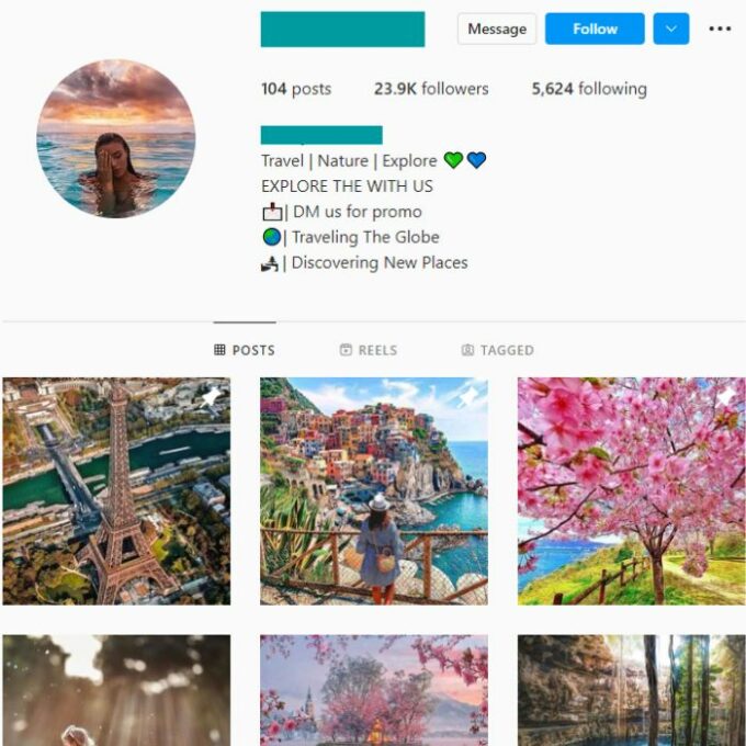 22K Travel Destinations Instagram Account for sale