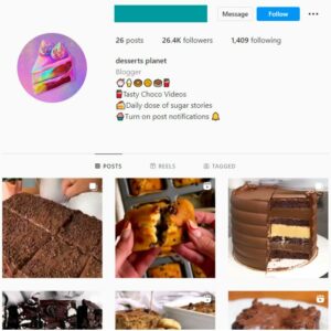 25K Desserts Cakes Instagram Account for sale