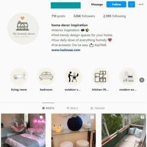 320K Home Decor Interior Instagram Account for sale