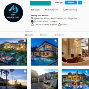 38K Real Estate Mansions Instagram Account for sale