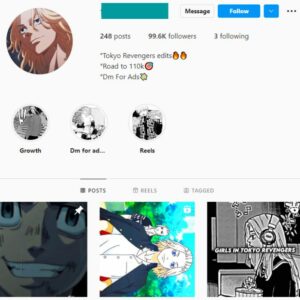 90k Anime Instagram Account for sale