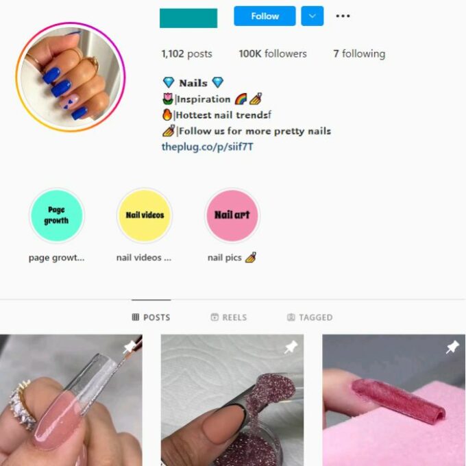 95K Beauty Nails Instagram Account for sale