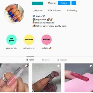 100K Nails Makeup Instagram Account for sale