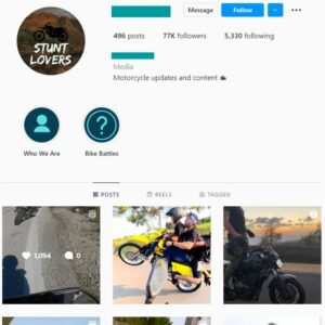 75K Motorcycle Bike Instagram Account for sale