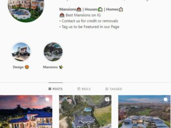 80K Real Estate Mansions Instagram Account for sale