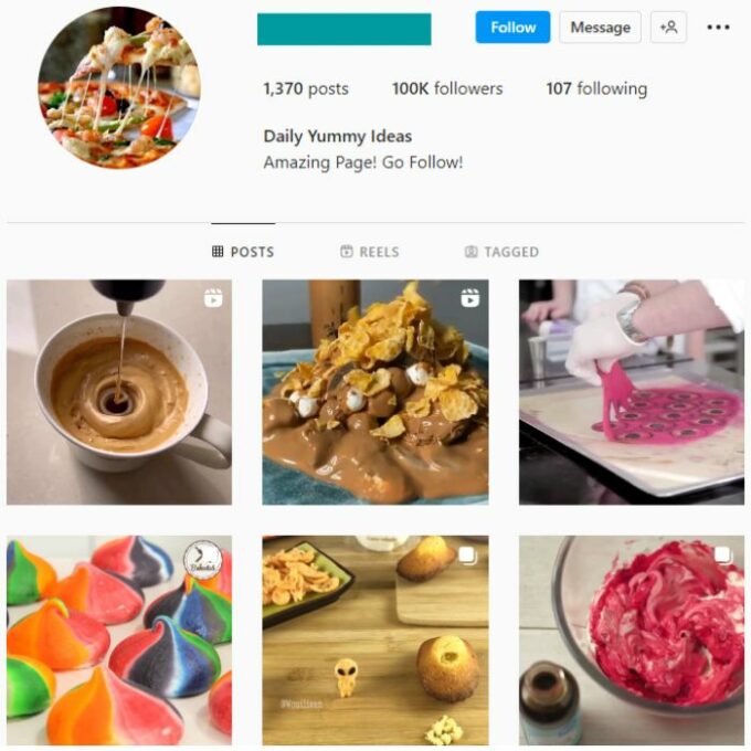 100K Food Desserts Instagram Account for sale