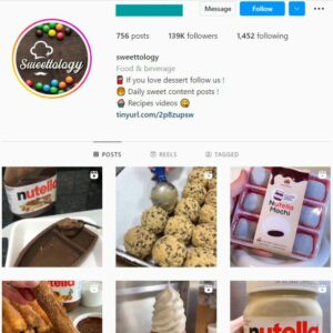 135K Food Desserts Instagram Account for sale