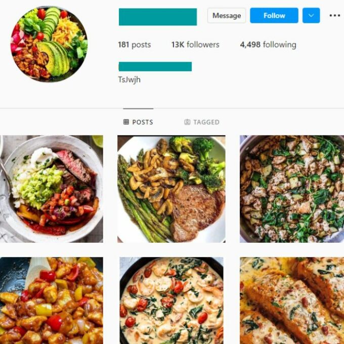 13K Food Keto Diet Instagram Account for sale