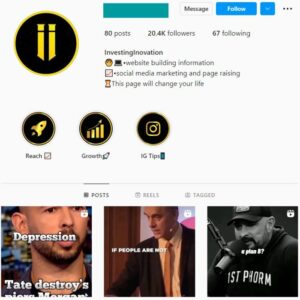 20K Entrepreneur Motivation Instagram Account for sale