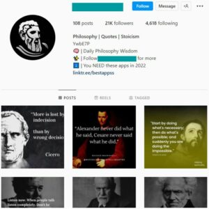 20K Philosophy Quotes Instagram Account for sale