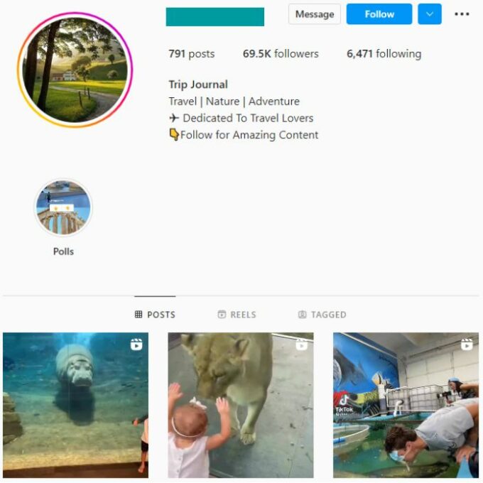 68k Travel Destinations Instagram Account for sale