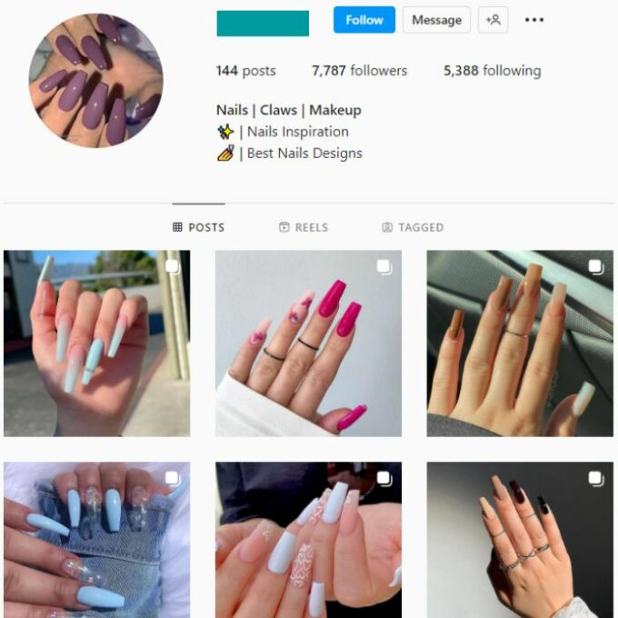 7K Beauty Nails Instagram Account for sale