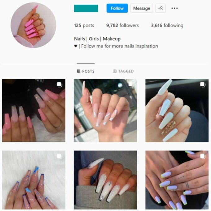 9K Beauty Nails Instagram Account for sale