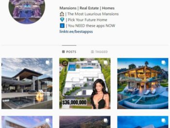 10K Real Estate Mansions Instagram Account for sale