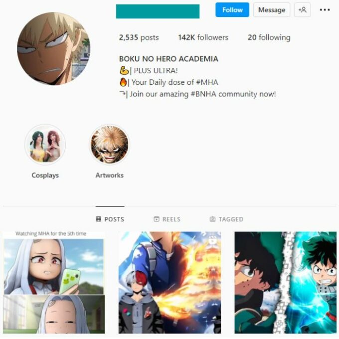 140k Manga Anime Instagram Account for sale