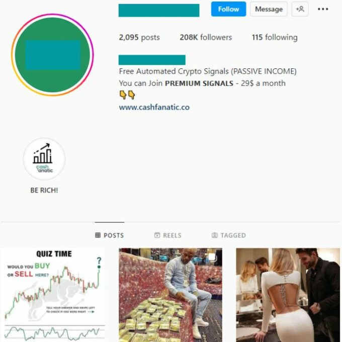 200K Crypto NFT Instagram Account for sale