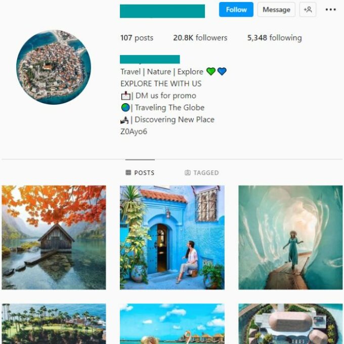 20K Travel Nature Instagram Account for sale