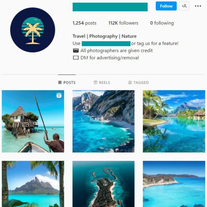 25K Travel Nature Instagram Account for sale