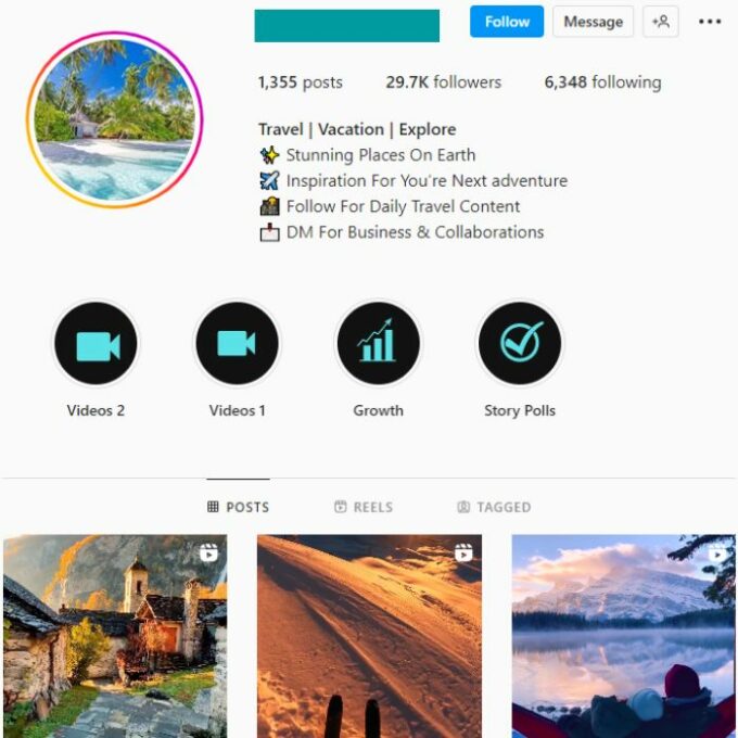 25K Travel Nature Instagram Account for sale