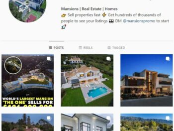 30K Real Estate Mansions Instagram Account for sale