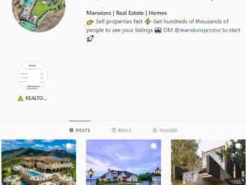 30K Real Estate Mansions Instagram Account for sale