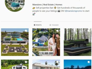 30K Real Estate Mansions Instagram Account for sale