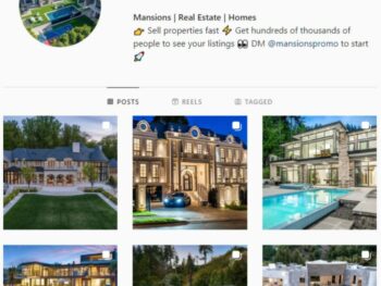 35K Real Estate Mansions Instagram Account for sale
