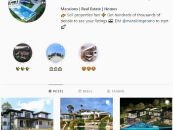 39K Real Estate Mansions Instagram Account for sale