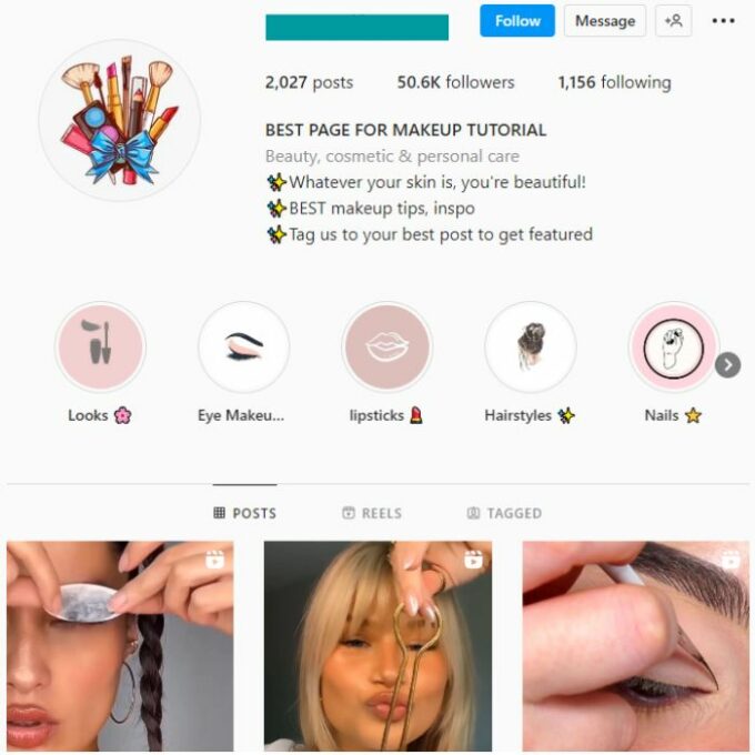 50K Beauty Makeup Instagram Account for sale