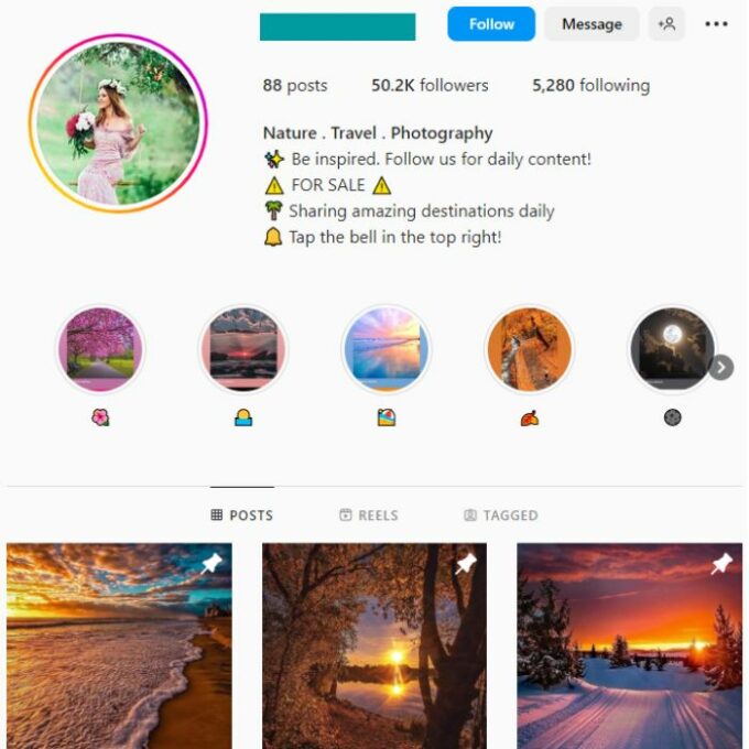 50K Travel Nature Instagram Account for sale