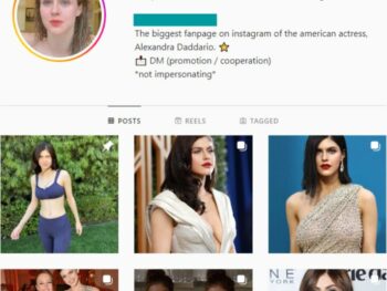 600K Alexandra Daddario Influencer Instagram Account for sale
