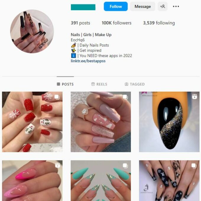 100K Beauty Nails Instagram Account for sale