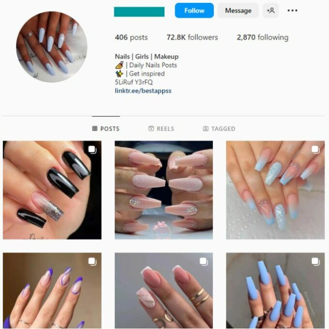 100K Beauty Nails Instagram Account for sale