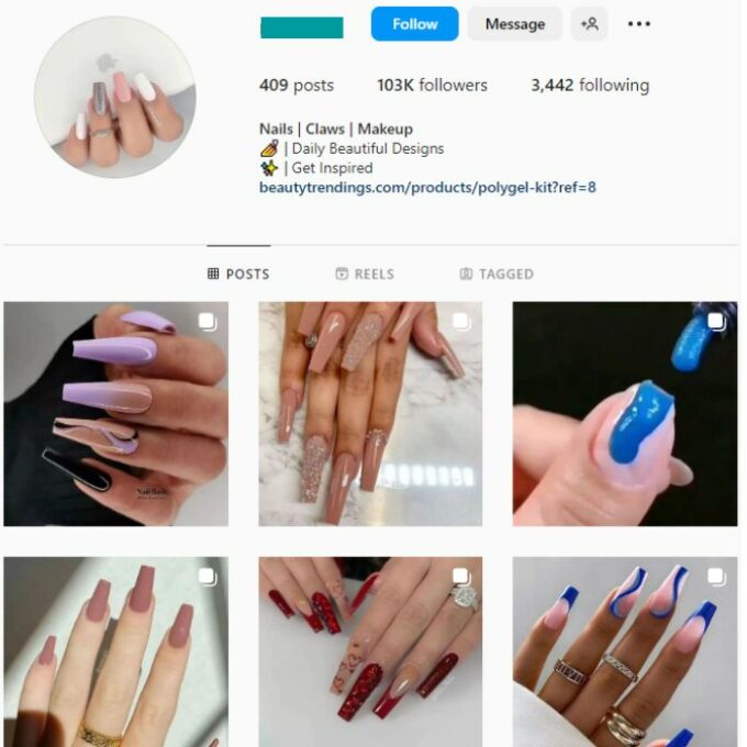 100K Beauty Nails Instagram Account for sale